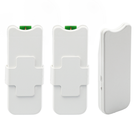 Set con due sensori antiallagamento e un sensore perimetrale per porta o finestra